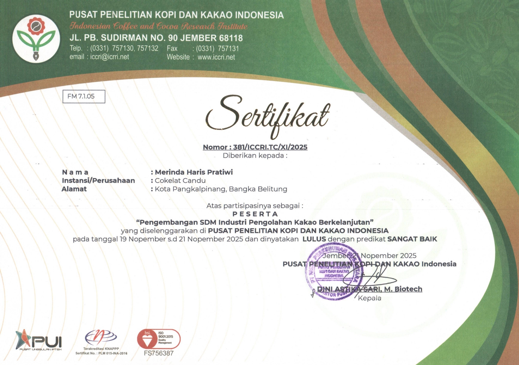 Chocolate and Confectionery, APCA Indonesia)