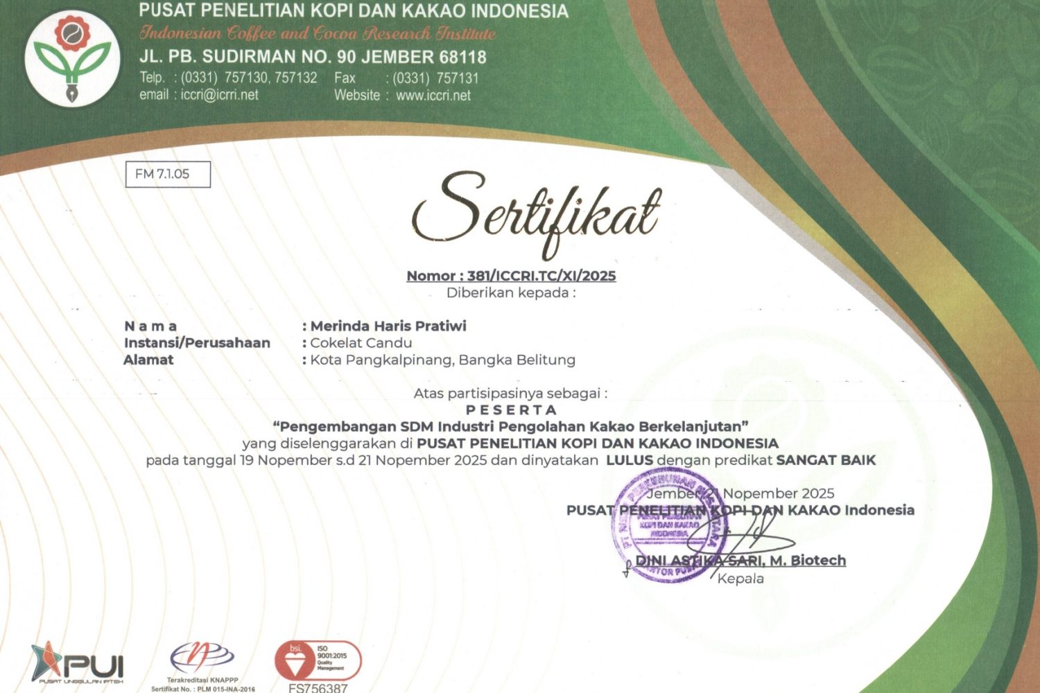 Chocolate and Confectionery, APCA Indonesia)